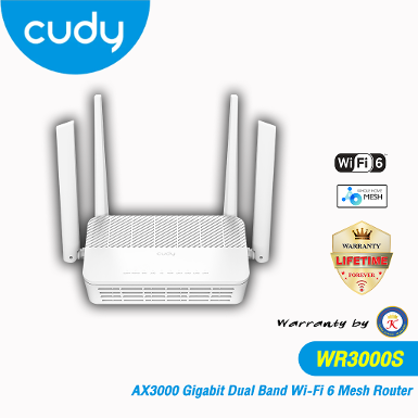 CUDY WR3000S AX3000 Gigabit Dual Band Wi-Fi 6 Mesh Router